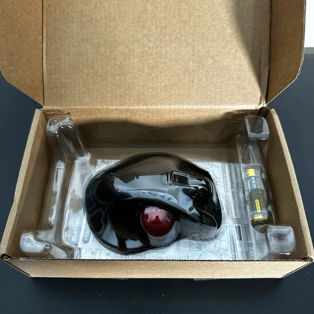 ELECOM EX-G Left Handed Trackball Mouse, 2.4 GHz USB Wireless, Ergonomic, Thumb